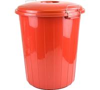 Sterling Ventures Heavy Duty Plastic Bin Dustbin Storage Unit with Locking Lid for Home Garden Rubbish Waste Animal Feeds (Red 25L)