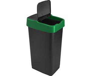 Sterling Ventures Heidrun 60L Plastic Indoor Recycling Bin with Double Swing Lid Top Colour Coded (Green)