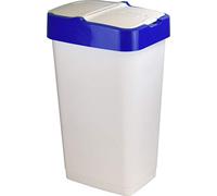 Sterling Ventures Large 60 Litres Dustbin Swing Lid on Top for Home, Kitchen, Office, Indoor & Outdoor Use Rubbish Bin Premium Plastic (Blue Lid)