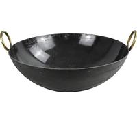 Sterling Ventures Large Heavy Duty Wok Professional Catering Street Style Iron Kadai (20")