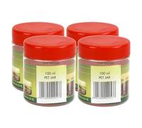 Sterling Ventures P.E.T. Jars, Food safe, Clear Food Storage Containers. (100ml 4pk)