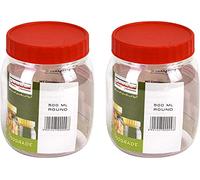 Sterling Ventures P.E.T. Jars, Food safe, Clear Food Storage Containers. (500ml 2pk)