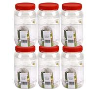 Sterling Ventures P.E.T. Jars, Food safe, Clear Food Storage Containers. (6x 2000ml)