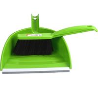 Sterling Ventures Plastic Hand Dustpan & Brush Set Heavy Duty Stylish Dustpan with Strong Soft Bristle Brush Home Office and Kids Area (Green)