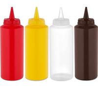 Sterling Ventures Plastic Squeezable Sauce Dispenser Coloured Squeeze Bottle 500ml (All 4 colours) (806)