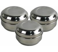 Sterling Ventures Small Round Stainless Steel Air Tight Storage Container Jar 280ml 3pk