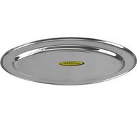Sterling Ventures Stainless Steel Round Oval Serving Tray (Silver 25CM)