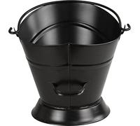 Sterling Ventures UK Ltd Galvanised Coal Scuttle Heavy Duty Fireplace Large Fireside Hammered Brass Finish Fire Ash Pewter Finish Coal Bucket (Galvanise Scuttle 31cm)