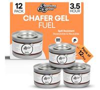 SterlingSaver Pack of 12 Bain Marie Chafing Dish Fuel Gel Cans 3.5 Hours | Odourless Heat Source Buffet Food Warmers For Indoor And Outdoor Use | 210 Mins Long Burn Time For Parties and Catering Event