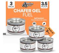 SterlingSaver Pack of 3 Chafing Dish Fuel Gel Cans 3.5 Hours | Odourless Heat Source Buffet Food Warmers for Indoor and Outdoor Use | 210 Mins Long Burn Time for Parties and Catering Events