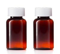 SterlingSquare Pill pots with Medicap Lids - Refillable, Reusable, Travel-Sized Child Safety Medicine Bottles, UV Protection, Ideal for Liquids, Tinctures & Medicine Storage 100ml - Pack of 2