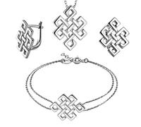 STERLL Timeless Adjustable Jewelry Set With Snake Chain And Silver Pendant