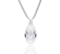 STERLL Womens Necklace Made From Silver 925 With Teardrop Crystal Pendant Adjustable 45-50cm
