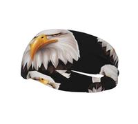 Stern Bald Eagle Yoga Sports Fitness Headband, Unisex Running Basketball Elastic Headband, Sports Sweat-Absorbing Band,