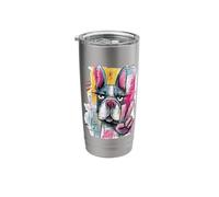 Stern Bulldog Peace Graffiti Pop Portrait Graphic Art Face Stainless Steel Insulated Tumbler