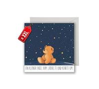 Sternenkind Card with an Envelope - Empathetic Sympathy Card "Ein kleiner Engel kam, smilte und kehrte um." Sincere Sympathy Card Infant Death Loss Child Miscarriage Funeral Service (XXL 22 x 22 cm)