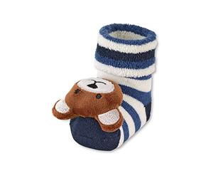 Sterntaler Baby Boys Baby Rattle Socks Bear Socks Navy 15-16 EU, navy, 15-16