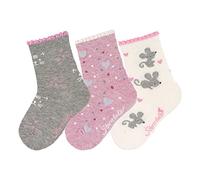 Sterntaler Baby_Girl's Söckchen 3er-Pack Katze Hosiery, Light Grey Mel, 2.5