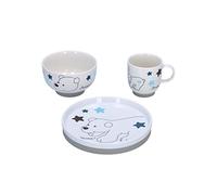 Sterntaler Baby Unisex Children's Crockery Set Porcelain 3-Piece Polar Bear Elia Breakfast Set Baby Tableware White