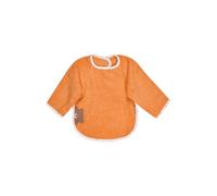 Sterntaler Bear Bo, Baby and Toddler Bib with Sleeves, Practical Press Stud Closure, Absorbent Cotton, Cute Applique, 50 x 73 x 0.5 cm, Bright Orange