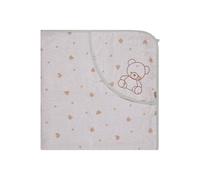 Sterntaler Bear Bo Hooded Bath Towel, Baby Bath Towel with Hood, Absorbent Cotton, Polka Dot Applique, Cute Embroidery, Soft and Easy to Clean, 100 x 100 x 0.5 cm, White