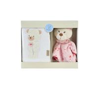 Sterntaler Betty Bear Gift Set with Absorbent Kids Towel, Small Comforter with Rattle, Soft Plush and Cotton, Ideal for Cuddling and Playing, Pink