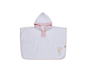 Sterntaler Betty Bear Poncho, Bath Poncho for Children and Babies, Absorbent Cotton, Cute Embroidery Motif, Easy to Put On, Button Closure, Soft and Easy to Clean, 50 x 70 x 0.5 cm, White
