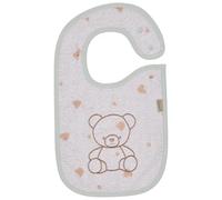 Sterntaler Bib Press Stud Bear Bo, Baby Bib with Practical Press Stud Closure, Absorbent Cotton, Polka Dot Applique, Soft and Easy to Clean, 38 x 26 x 0.5 cm, White