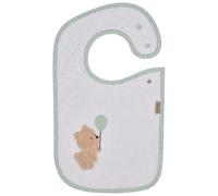 Sterntaler Bib with Insert Bear Bo, Baby Bib with Practical Press Stud Closure, Absorbent Cotton, Waterproof Lining, Cute Applique, 38 x 26 x 0.5 cm, White