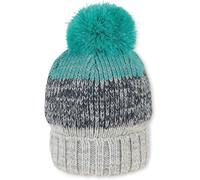 Sterntaler boys' knitted hat with turn-up and blue bobble, size 51...