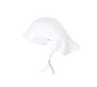 Sterntaler Boy's Unisex Hat With Chinstraps and Neck Protection, Age: From 2-4 Years, Size: 53, White Hat, White (Weiss 500), Medium (Manufacturer Size: 53)