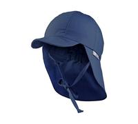 Sterntaler Children's Peaked Cap with Neck Protection, Ties and Hidden Ear Flaps, Blue, 49