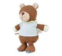 Sterntaler Cuddly Toy M Bear Bob Made of Cuddly Fleece and Printed Jersey, Soft Filled with Polyester Wadding, Easy Care, 26 × 20 × 9.5 cm - Brown