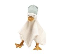 Sterntaler Edda Lou Cuddly Toy, Comforter Medium Duck with Beanie Hat and Silicone Ring for Dummy, Sleep Aid for Boys and Girls