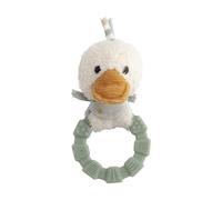Sterntaler Edda Lou Grasping Toy Duck with Rattle, Silicone Gripping Ring with Structured Surface, Teething Aid for Boys and Girls