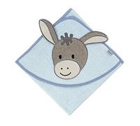 Sterntaler Emmi Donkey Hooded Bath Towel, Age 0 Months, 80 x 80 cm, Light Blue
