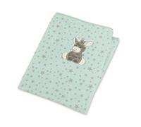 Sterntaler Emmi Donkey Plush Blanket, Age for Babies from Birth, 75 x 100 cm, Turquoise/Multicoloured