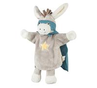Sterntaler Emmi Superhero Hand Puppet Soft Fleece Children's and Baby Toy Padded Head Embroidery on Belly Cape and Mask 34.5 × 27 × 10 cm - Grey