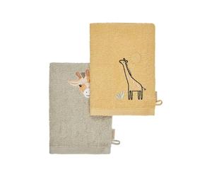Sterntaler Giraffe Kaya Face Cloth Twin Pack - Absorbent Cotton with Beautiful Selvedges - Cute Embroidery for Babies and Toddlers, Colourful