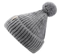 Sterntaler - Kid's Knitted Beanie Melange Bobble - Beanie size 53 cm, grey
