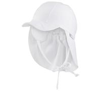 Sterntaler - Kids' Peaked Cap with Neck Flap - Cap size 43 cm, white
