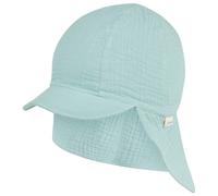 Sterntaler - Kids' Peaked Cap with Neck Flap - Muslin - Cap size 49 cm, grey