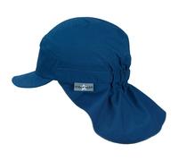 Sterntaler - Kid's Peaked Cap with Neck Protection Uni - Cap size 57 cm, blue