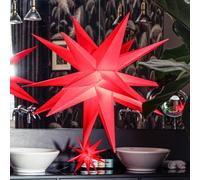 STERNTALER LED star, red, Ø 25 cm, IP44, battery
