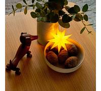 STERNTALER LED star, yellow, Ø 11 cm, 9 points, IP44 battery