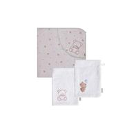 Sterntaler Multipack Terry Towelling Bear Bo Set, Hooded Bath Towel 100 x 100 cm and Two Face Cloths, Absorbent Cotton, Soft and Skin-Friendly, White