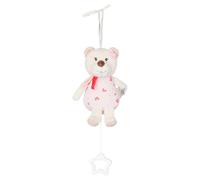 Sterntaler Music Box S Teddy Bear Betty Toy for Children Children with Jersey Heart Print for Tiing, Removable Music Box, Star Handle, Brahms Wiegelied Melody, 19 × 16 × 7 cm