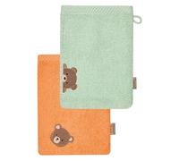 Sterntaler Pack of 2 Bear Bo Face Cloths Pack of 2 Absorbent Cotton Beautiful Selvedges Cute Embroidery Soft and Easy Care 21 x 15 x 0.5 cm Colourful
