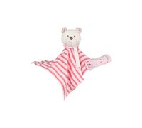 Sterntaler Träumli Betty Bear Set with Soft Muslin Cloth, Trendy Stripes, Dummy Strap with & Silicone Ring, Separate Muslin Cloth, 32 × 13 × 8 cm - Pink