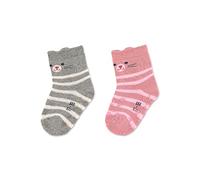 Sterntaler Unisex Kid's ABS-Krabbelsöckchen DP Katze Socks, Hellgrau Melange, Normal